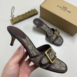 Coach Designer Bow Sandals Women Flip Flops Luxury Summer Beach Casual Flat Margot Kitten Heels C Brynn Slide Crystals Denim Slippers Pumps