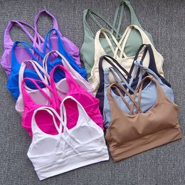 Lululemon Women Yoga Bras Sports Bra Underwear Energy Longline Bra Medium Support B C D Cups Gym Lycra Shaping Short Fitness Jogging Sleeves Running