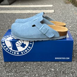 Birkenstock Clogs Slippers Designer Clog Sandals Cork Flat High Quality Fashion Summer Genuine Leather Slide Favourite Beach Casual Shoes3
