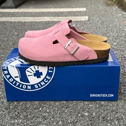 Birkenstock Clogs Slippers Designer Clog Sandals Cork Flat High Quality Fashion Summer Genuine Leather Slide Favourite Beach Casual Shoes2