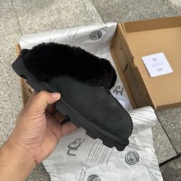 UGG Scuffette ii Slippers Scuff Slip-On Coquette Designer Tasman Chestnut Fur Slides Sheepskin Shearling Tazz Mules Women Suede Fall Winter Homewear