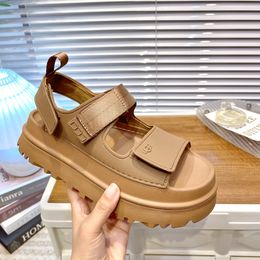 UGG Designer Sandals Goldenglow Women Slippers Platform Sandal Chunky Beach EVA Slides Dad Golden Glow Mules Waterproof Comfort