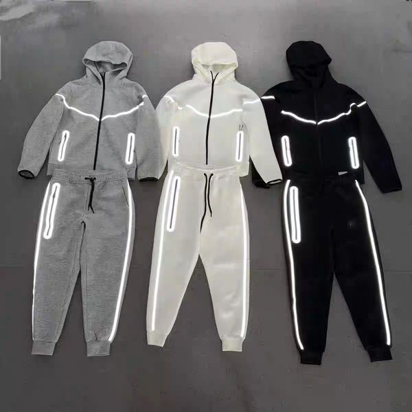 Nike Men Tech Fleece Tracksuits Mens Hoodie + Pants Gym Sets Sportwear Windrunner Reflective Women Jackets Techfleece Yoga Winter 2 Piece Running Black Grey